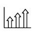 Performance metrics icon showing upward growth trend